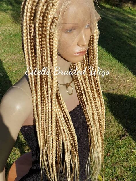 Blonde Full Lace Braided Wig Platinum Blonde Wig Honeyblonde Wig