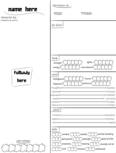 character reference sheet template! | Character reference sheet ...