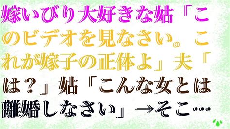 【スカッとする話】 嫁いびり大好きな姑「このビデオを見なさい。これが嫁子の正体よ」夫「は？」姑「こんな女とは離婚しなさい」→そこに映っていた私