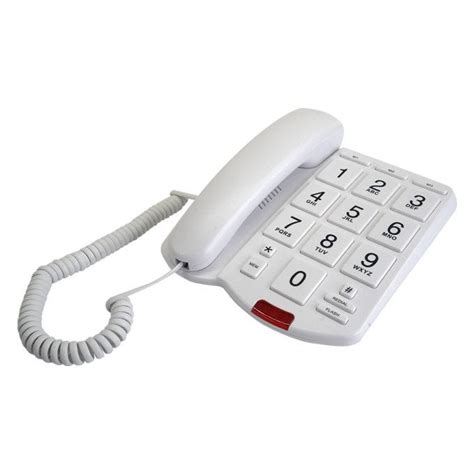 Large Button Landline Phone - White