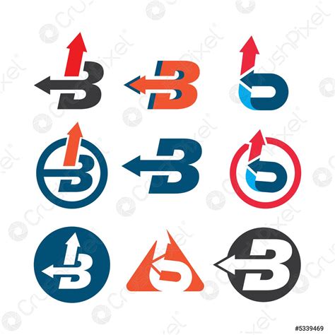 B Letter Arrow Logo Icon Vector Illustration Stock Vector 5339469