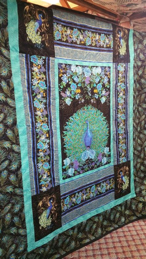 Rhondas Peacock Quilt Panel Quilt Patterns Fabric Panel Quilts Panel Quilts