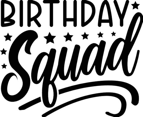 Birthday Squad Birthday Party Tshirt Design Free Svg File For Members Svg Heart