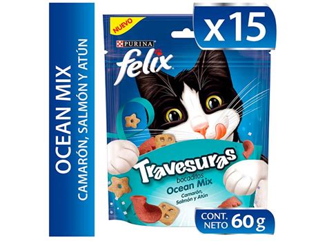 Ripley Pack X Snacks Para Gato Felix Travesuras Ocean Mix G