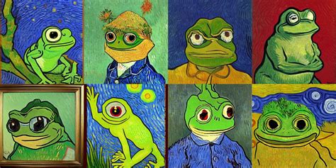 Pepe The Frog By Van Gogh Oil Panting On Canvas Stable Diffusion