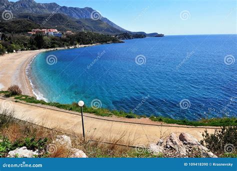 Amazing Beach of Becici Resort Stock Photo - Image of seascape, resort ...