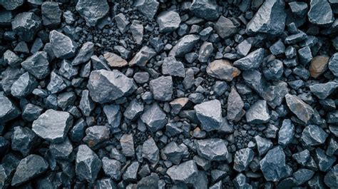 Monochrome Mineral Texture Pile Of Coal Rocks Closeup Premium AI