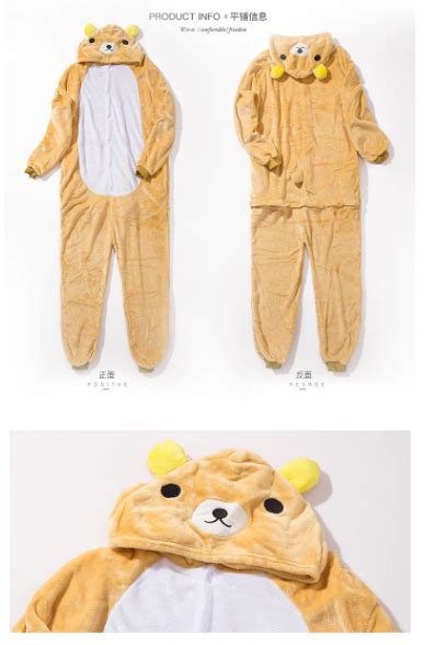 Disfraz oso adulto de Rilakkuma Kigurumi de Anime Tamaño M 1 51 a 1