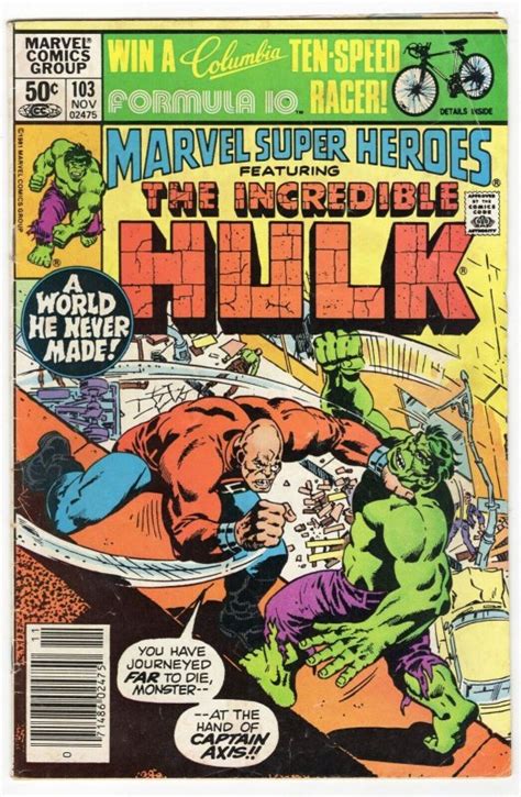 Marvel Super Heroes 103 ORIGINAL Vintage 1981 Reprints Incredible Hulk