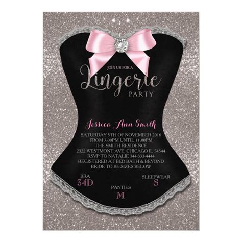 Lingerie Party Invitation Silver