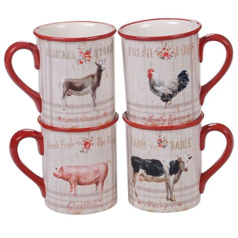 Santoyo Farmhouse 4 Piece Coffee Mug Set Farmhouse Mugs Farmhouse