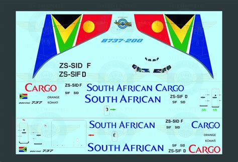 SOUTH AFRICAN CARGO 1 144 AUTHENTIC AIRLINER DECALS