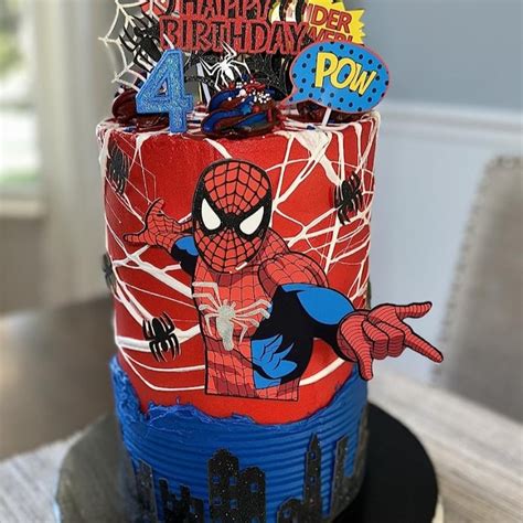 Spiderman Birthday Cake Toppers Etsy