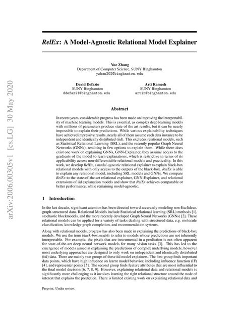 Relex A Model Agnostic Relational Model Explainer Deepai