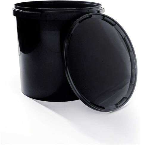 BenBow Seau Avec Couvercle 30L Noir 20x 30 Litres Apte Aux Aliments