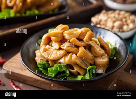 Marinated Slice Pork Intestine In Spiced Sauce Stock Photo Alamy