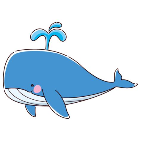 クジラのイラスト（潮吹き）（2カラー） イラストくん