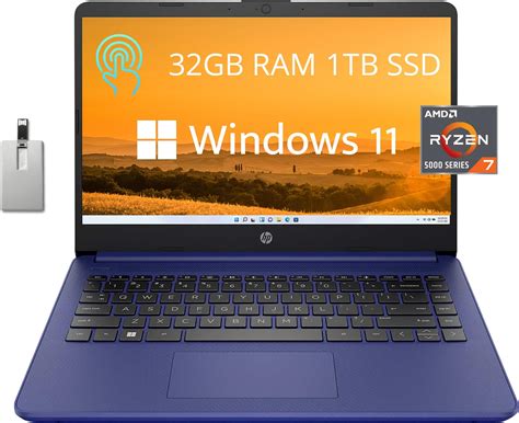 HP Portátil con visualización táctil HD de 14 pulgadas AMD Ryzen 7