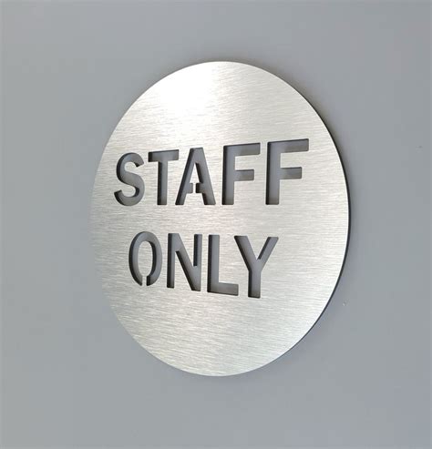 Aluminum Staff Only Sign for Door. Employees Only. Office Door Sign ...