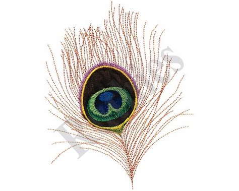 Peacock Feather Applique Machine Embroidery Design Etsy