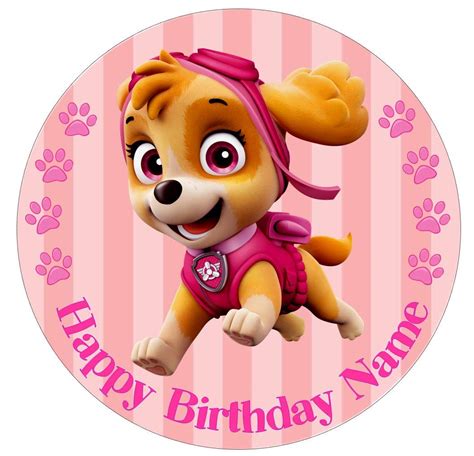 Buy Skye Paw Patrol Inspired Edible Icing Cake Topper Precut