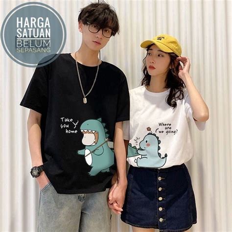 Jual MYSTIQUE ID BAJU KAOS COUPLE TAKE YOU HOME DINO T SHIRT LUCU DAN