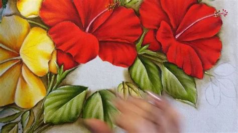 Hibiscos Parte 5 Final Pintura Em Tecido Videos De Pintura