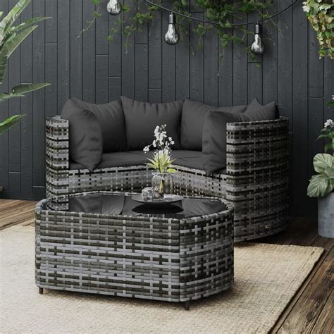 Festnight Balkon Sofa Rattan Gartensofa Balkonm Bel Keiner Balkon