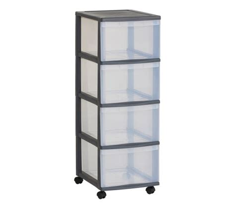 Tour De Rangement 4 Tiroirs OPTIMO Argent Accessoire De Bureau BUT