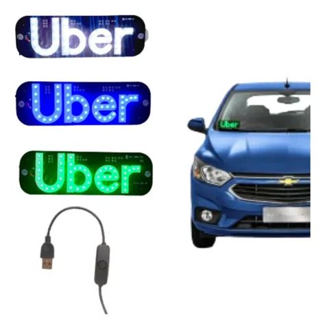 Placa Identifica O Painel Led Letreiro Usb Luminoso Uber Mercadolivre