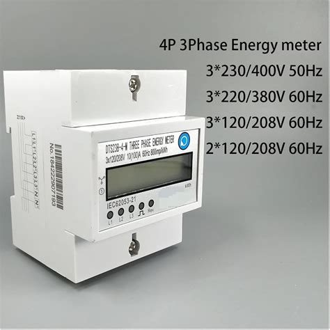 Smart Home 4P 10 100 A Three Phase Din Rail KWH Watt Hour Din Rail