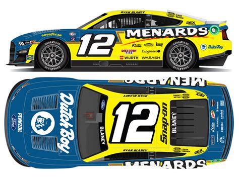 2023 Ryan Blaney 12 Menards Dutch Boy Darlington NASCAR Throwback