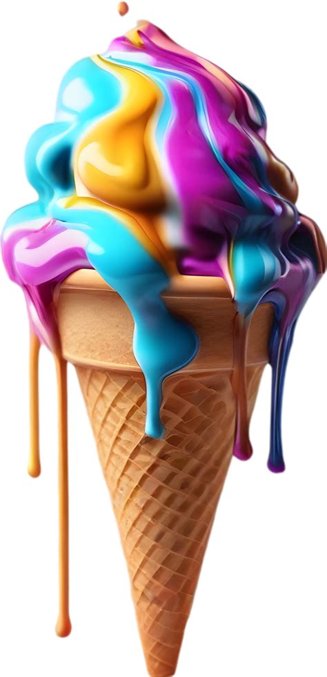 Picture Of Delicious Looking Melted Ice Cream Ai Generated 43273547 Png