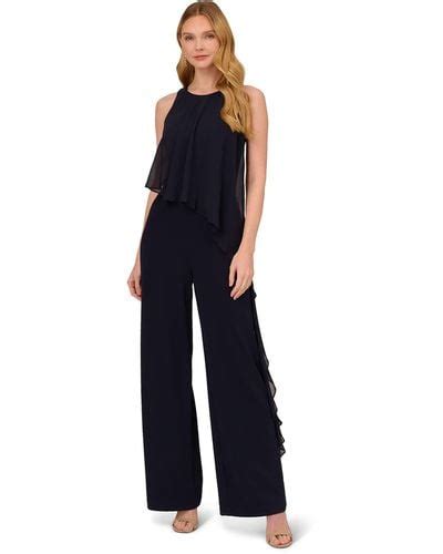 Blue Adrianna Papell Jumpsuits And Rompers For Women Lyst