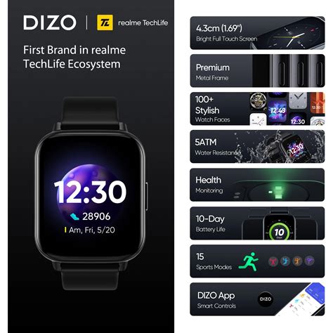 Buy Dizo by realme TechLife Watch 2 Sports i DW2121 Smartwatch with ...