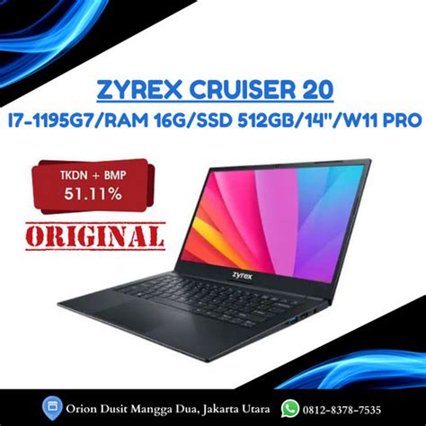 Jual Laptop Zyrex Cruiser 20 TKDN I7 1195G7 RAM 16G SSD 512G 14 W11