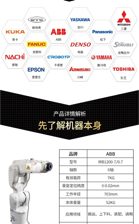 凡诚abb Irb1200 707工业机器人自动化搬运机械手装配通用机 6轴机器人 东莞市凡诚机器人科技有限公司 一站式工业机器人综合服务商