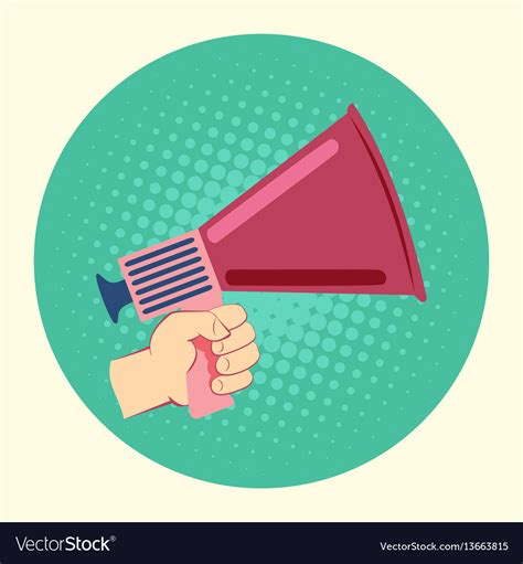 Cartoon Human Hand Holding Megaphone Royalty Free Vector