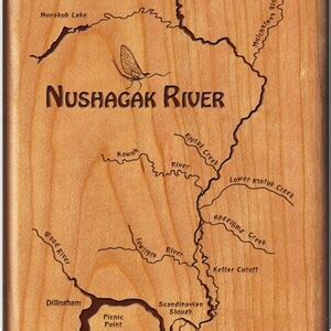 NUSHAGAK RIVER MAP Fly Fishing Fly Box Handcrafted, Custom Engraved With Name, Inscription, and ...