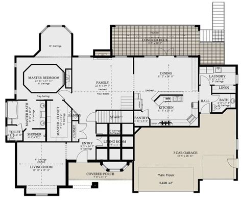 House Plan 2802 00050 Ranch Plan 4 989 Square Feet 4 Bedrooms 2 5 Bathrooms Floor Plans