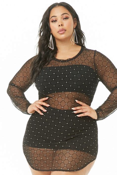 Plus Size Glitter Diamond Mesh Mini Dress In 2019 Embrace Tha Curves Rave Outfits Diamond