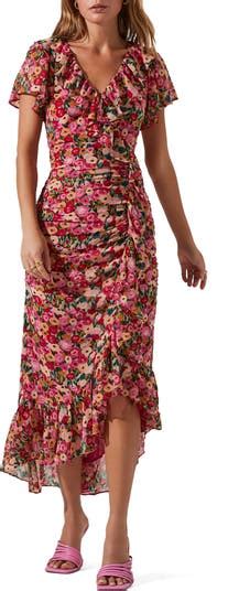 Astr The Label Vilma Floral Ruffle Ruched Dress Nordstrom