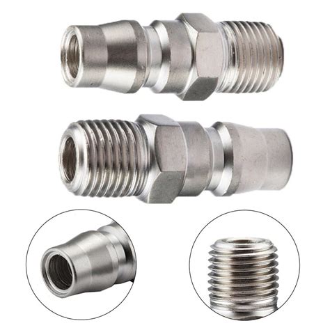 2pcs Air Compressor Connector Nitto Male Coupling Air Fitting พร้อมเกลียว Bsp 14นิ้ว 20pm