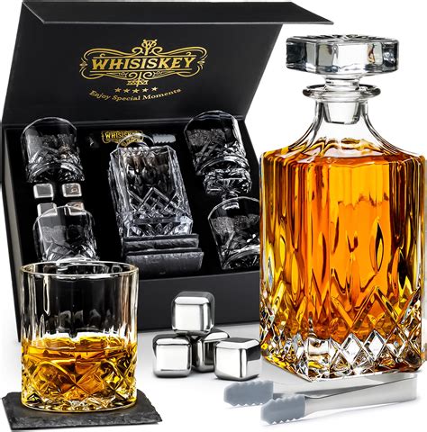 Quadro Piece Whisky Decanter Set In Forever Crystal Satin