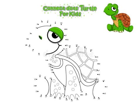 Le Vecteur Relient Les Points Et Dessinent La Tortue Mignonne De Bande