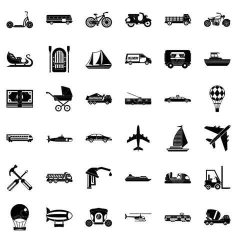 Transport Set Vector Hd Png Images Transportation Icons Set Icon