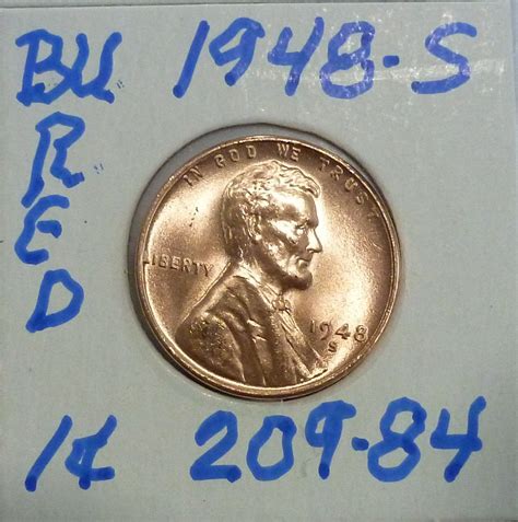 1948 S Gem BU RED Lincoln Wheat Cent 362 84 For Sale Buy Now