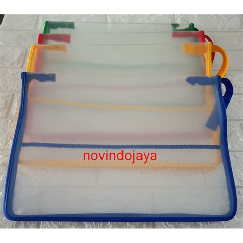 Jual Zipper Bag Plastik Sleting Map Dokumen Tas File Folio Murah