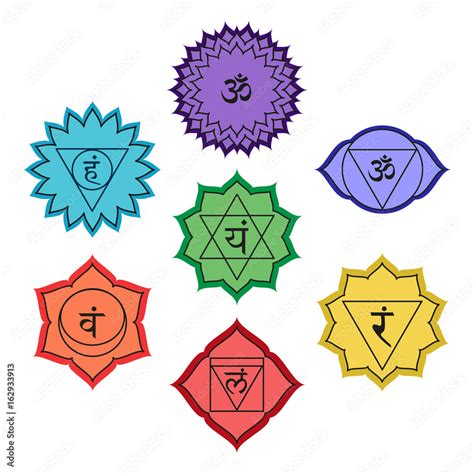 Chakra Sanskrit Symbols Vector Illustrations Stock Vector Adobe Stock