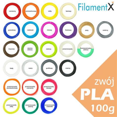 100g Filament PLA length 1.75mm (35mb - various colors)